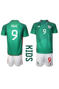 Mexico Raul Jimenez #9 Babytruitje Thuis tenue Kind WK 2022 Korte Mouw (+ Korte broeken)